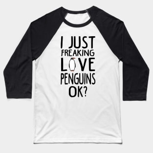 Love Penguins. Funny Penguin Gift Baseball T-Shirt